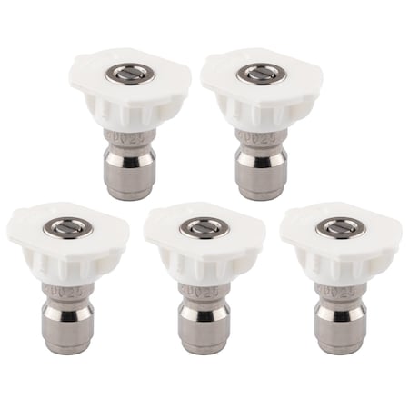 Clean Strike Pressure Washer Spray Nozzle Tips, 40-Degree White, 1/4 Inch 5PK (2.5 Orifice) CS-1043